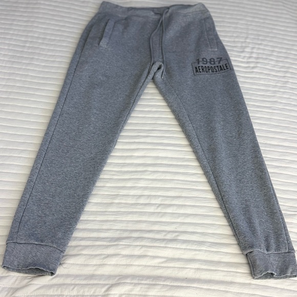 Aeropostale 1987 Gray Jogger Sweatpants Men’s M Drawstring Athleisure - Picture 2 of 8